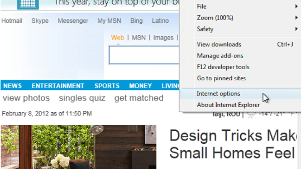 choose msn as homepage
