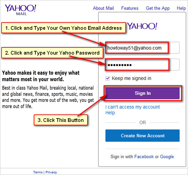 Signin Your Yahoo Account without Password